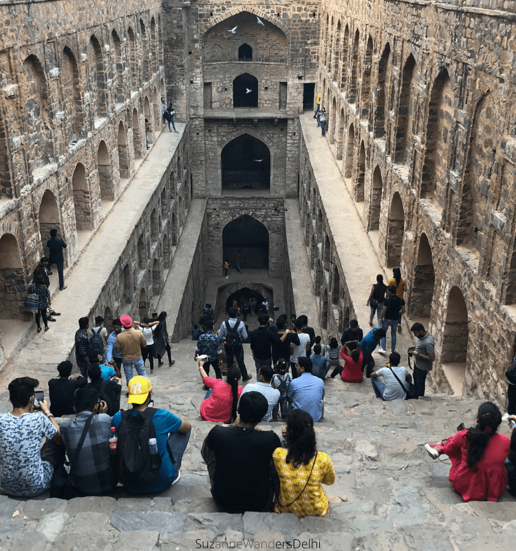 Agrasen ki Baoli looking down the steps,one of amazing free places to visit in Delhi