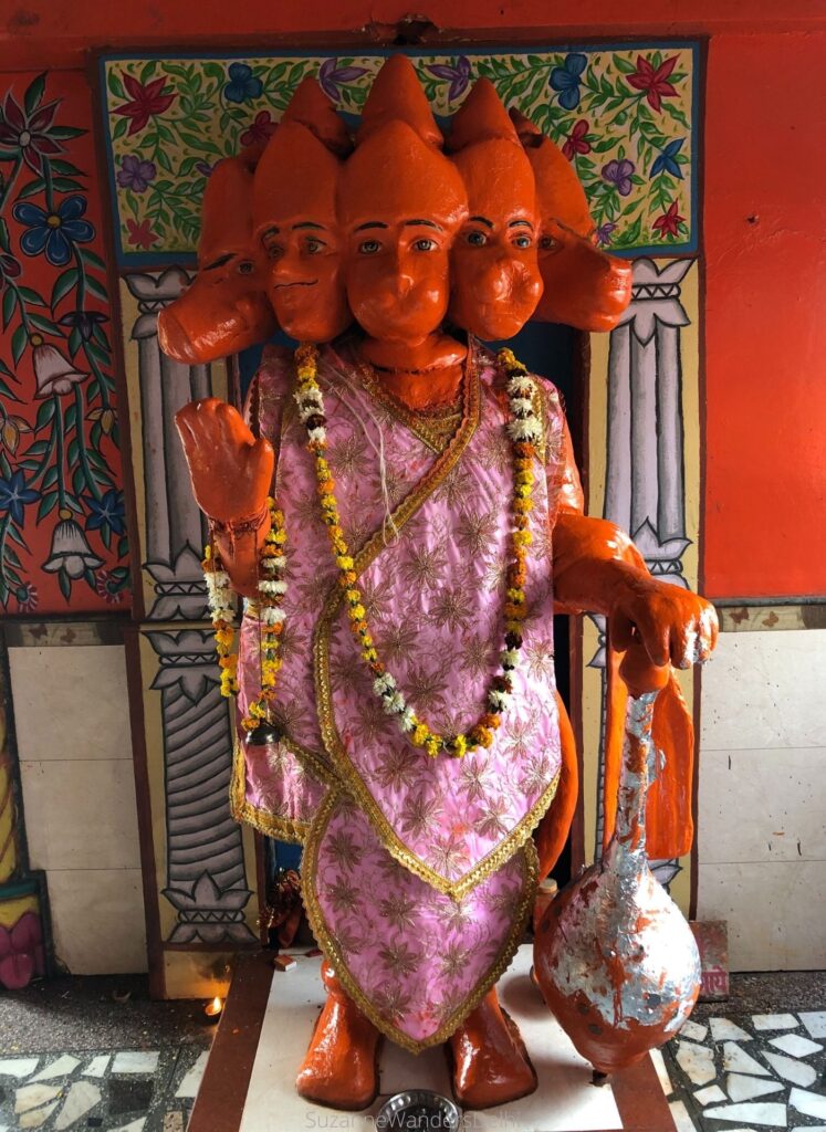 Shrine of 5 headed Hanuman inside temple