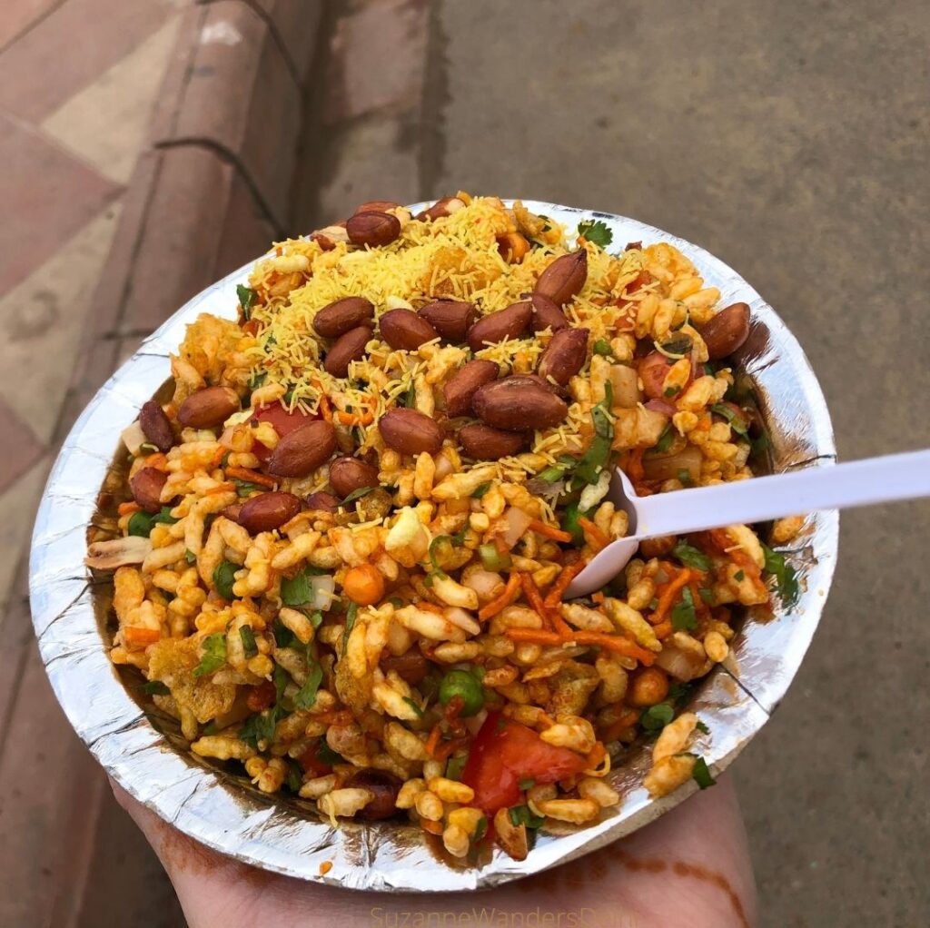 A plate of bhel puri