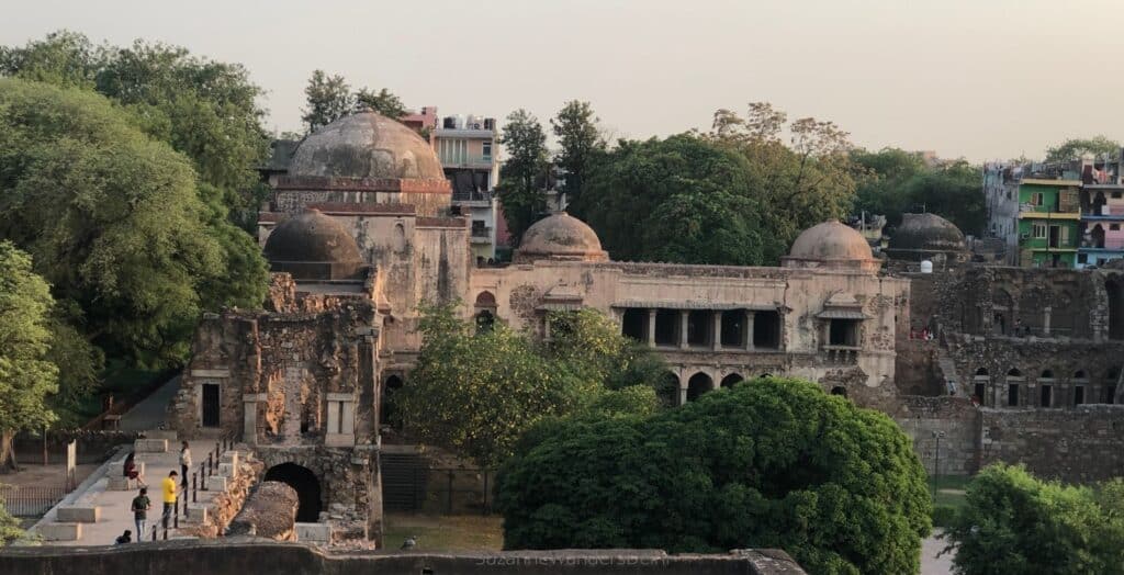 Long view of Hauz Khas Fort in a dusky sky.  This is a great site for a first time visitor in Delhi.