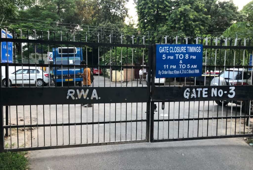 A gated street in a Delhi neighbourhood / Is Delhi Safe for Tourists?