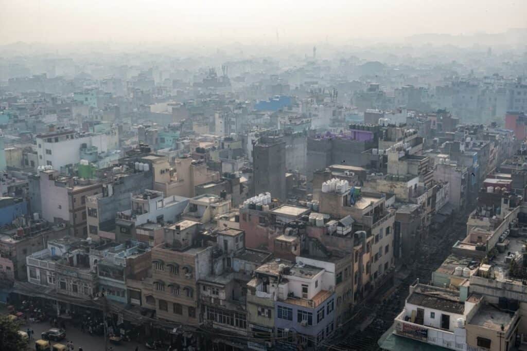 View of Old Delhi with a layer of smog hanging over it / Is Delhi Safe for Tourists?