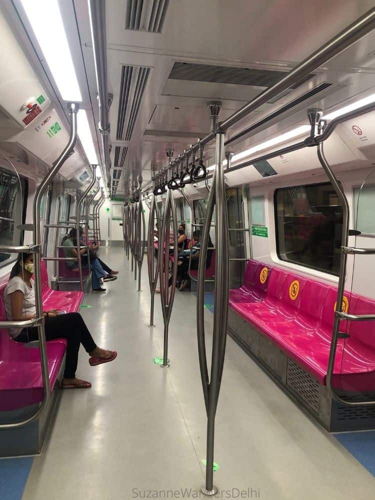 Inside the ladies only carriage on the metro / Riding the Metro: the Best Way to Get Around Delhi
