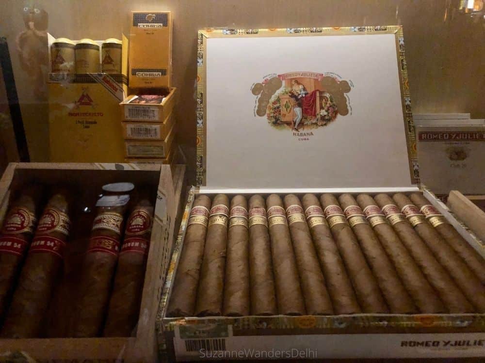 Box of cigars in humidor / The Best Party Places in Delhi
