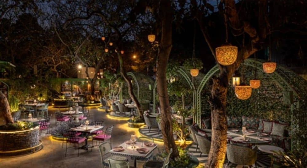 The outdoor terrace at Chica, one of Delhi's nicest bars