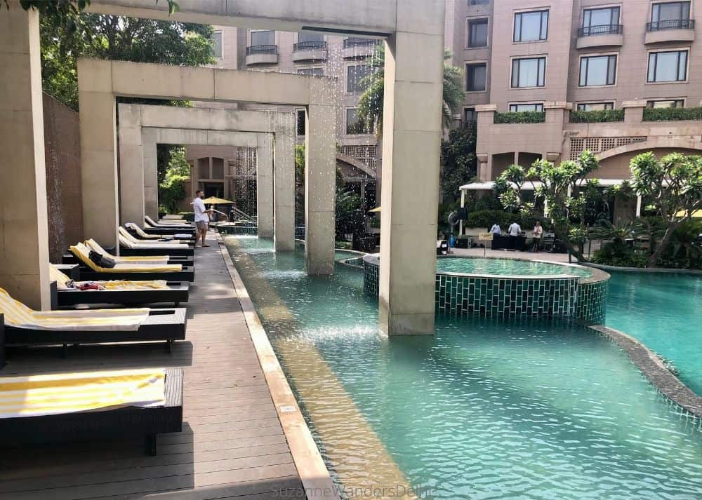 View of the pool and lounge chairs