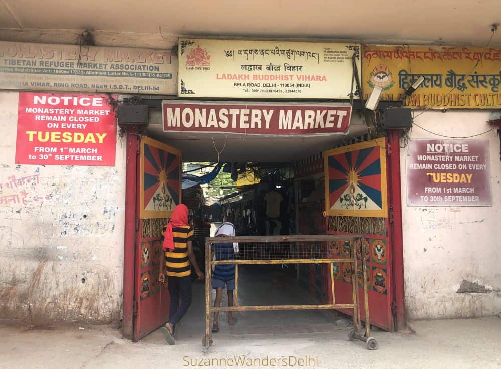 The entrance to Monastery Market with a man entering