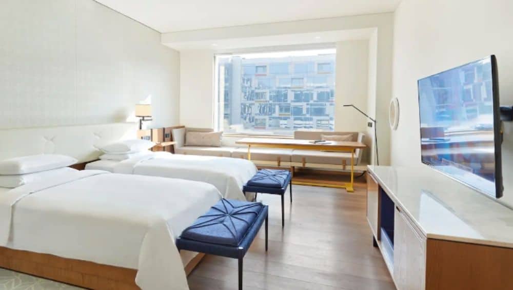 Twin Beds Deluxe room at Andaz Delhi, one of the best pet friendly hotels in Delhi
