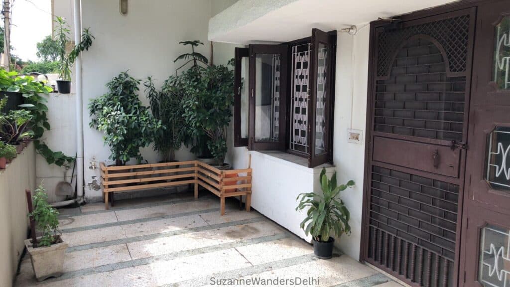 Front verandah view of my first apartment in Delhi