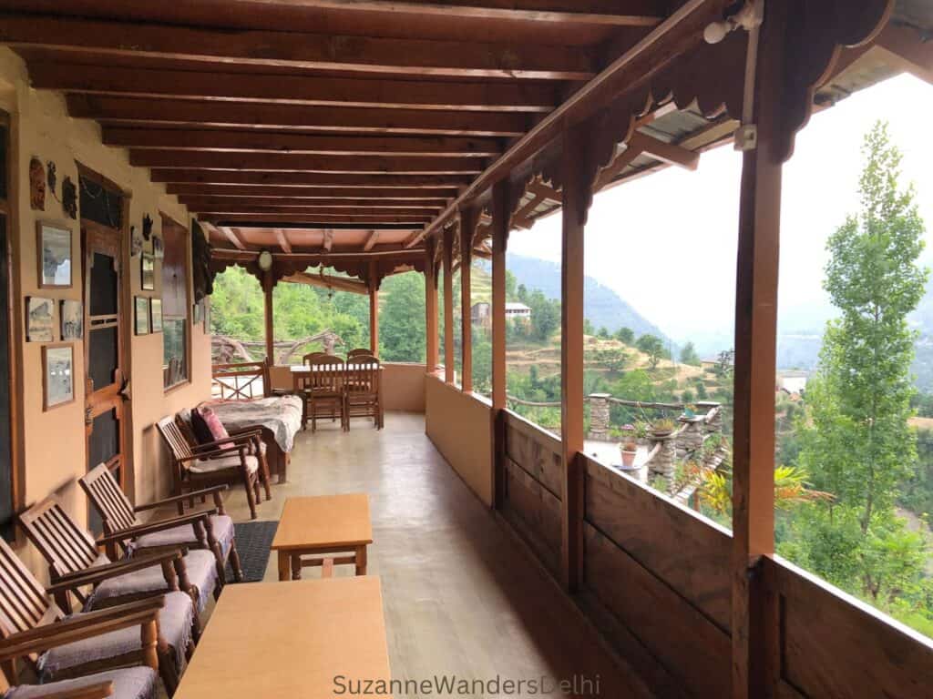 Long view of verandah with valley view