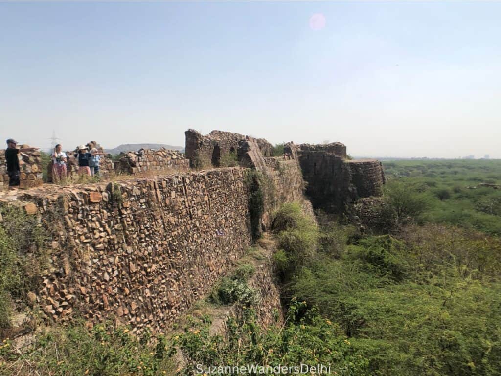The exterior fort wall of Adilabad Fort, one of the best off the beaten path sites in Delhi