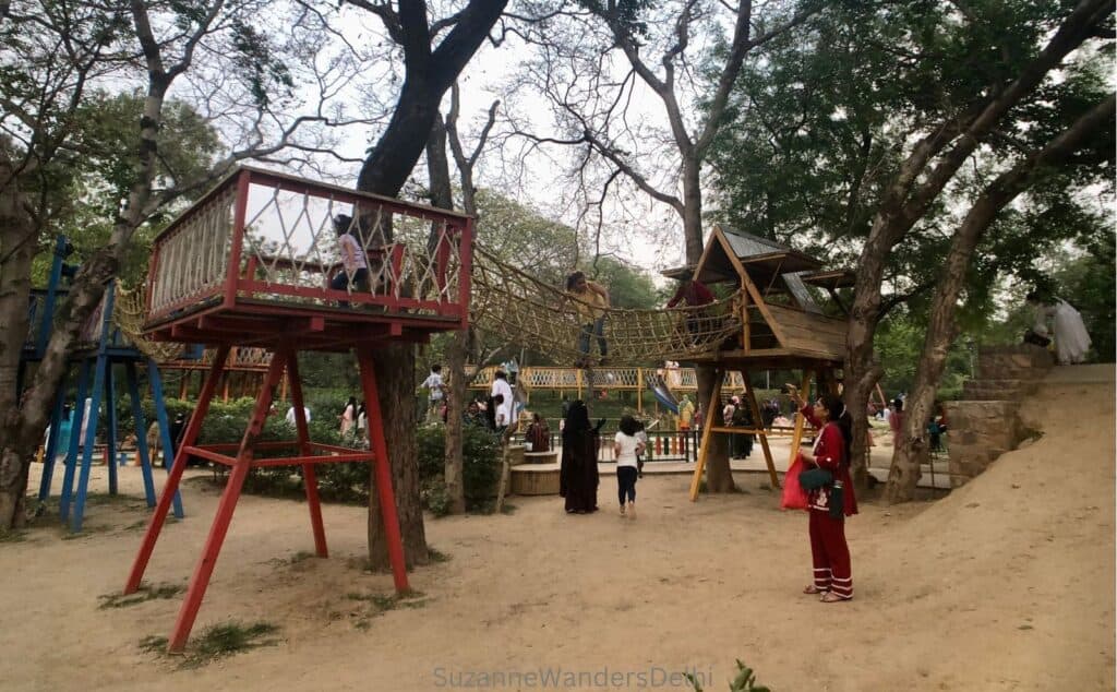 the playground in Sunder Nursery, a perfect place for kids if you have see Delhi in a day