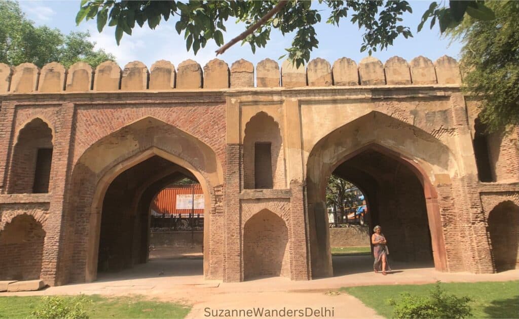 Kashmiri Gate on a sunny day, showing the two main entrance arches