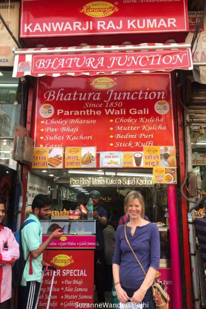 Bhatura Junction stand in Old Delhi, a great place for lunch on a heritage walk of Old Delhi