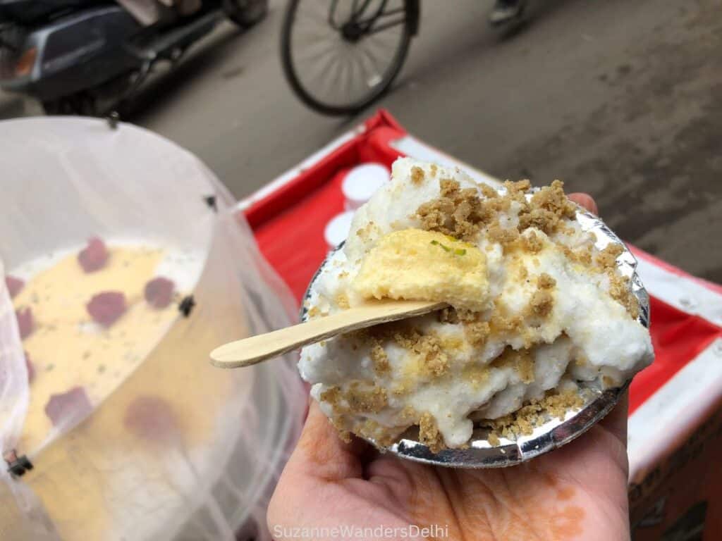 Daulut ki chaat in Old Delhi, one of the best things to do in winter is eat this sweet