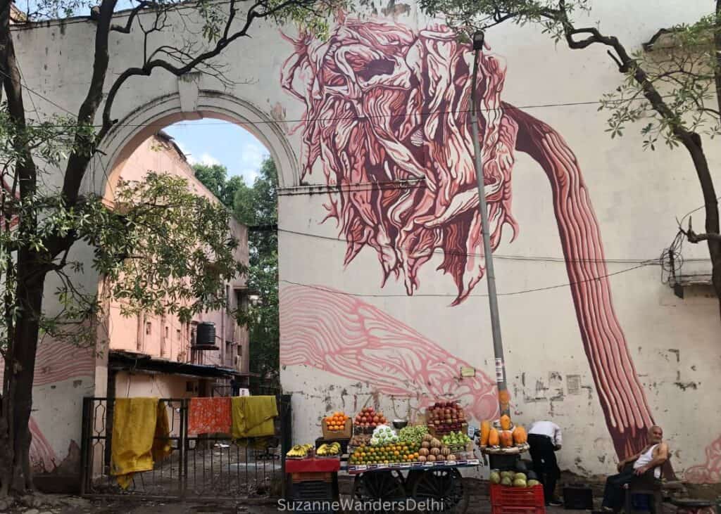 Lodhi Art District mural, one of the best things to do with one day in Delhi