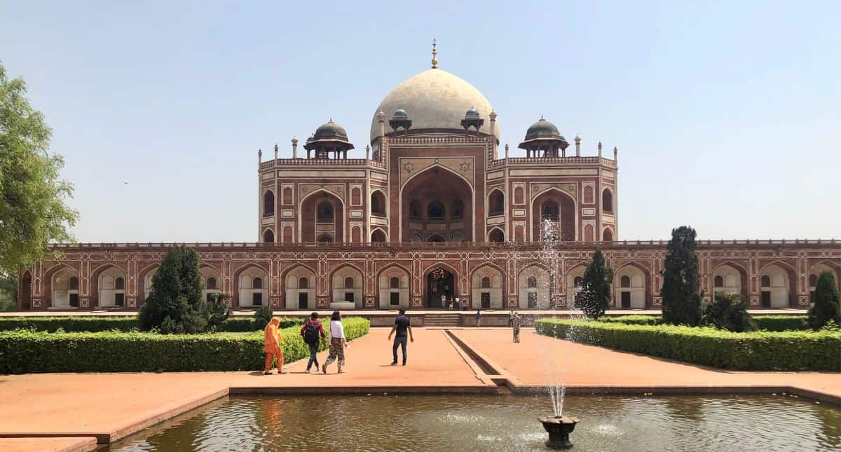 wide angle view of Humayun's Tomb, a Delhi UNESCO site