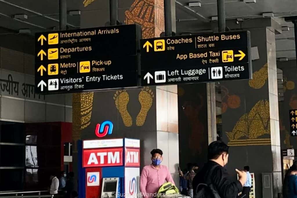 The outdoor signage at Terminal 3 of the Indira Gandhi International Airport