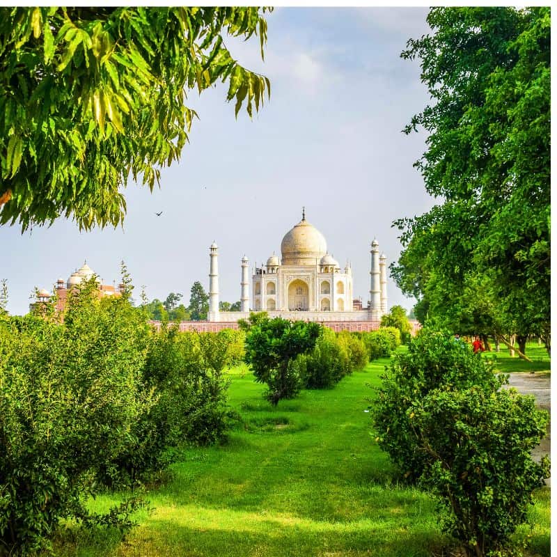 the view of the Taj Mahal from Mehtab Bagh, Agra