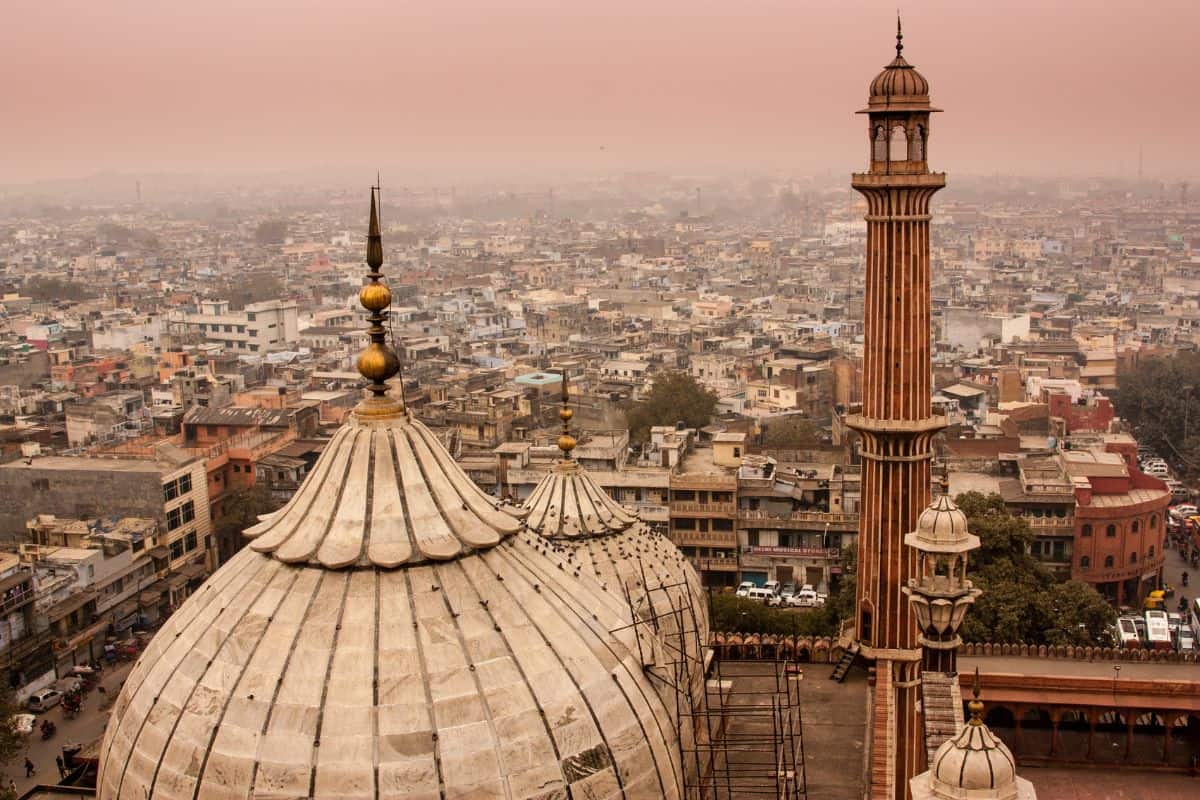 Old Delhi skyline at dusk