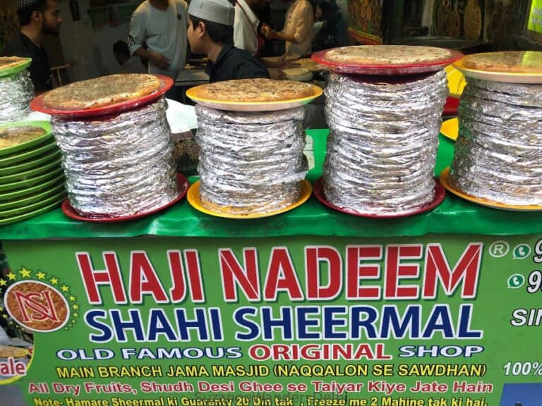 stacks of sheermal at Haji Nadeem Shahi Sheermal in Old Delhi