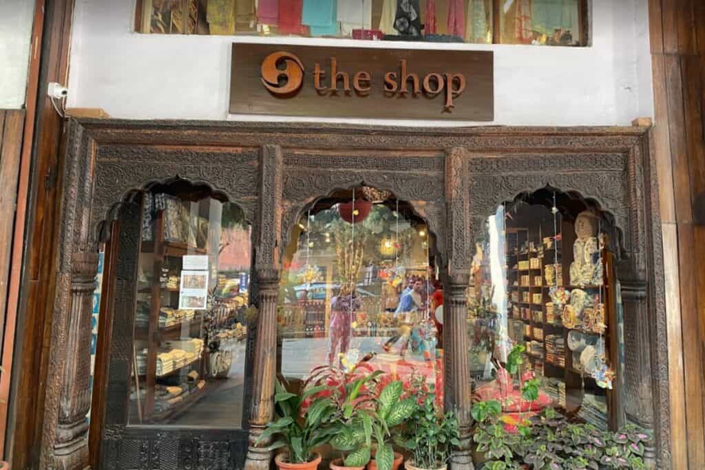 Store front of The Shop in Connaught Place, one of the best places for souvenir and gift shopping in Delhi