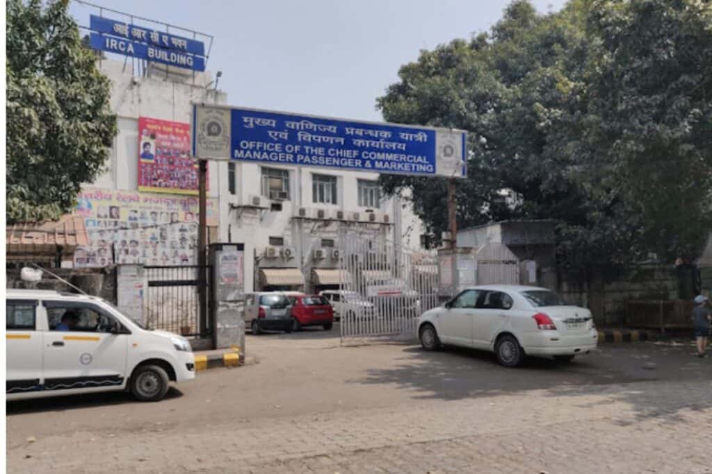 exterior street view of International Tourist Bureau in Delhi, were the foreign visitors train ticket counteris