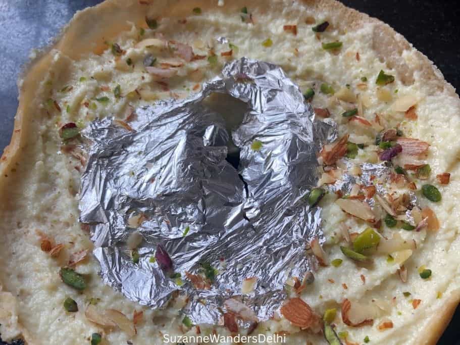 close of ghevar, a monsoon famous sweet in Delhi