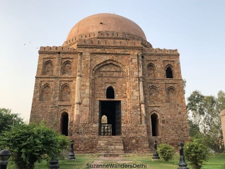 full view of Bhara Khamba in Delhi with blue sky
