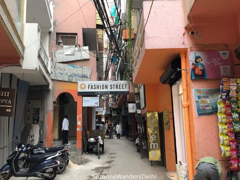 Narrow lane in Shahpur Jat, one of the urban villages in Delhi